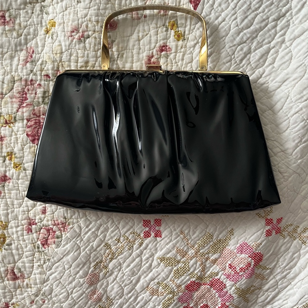 Vintage Ande Black Patent Leather Bag/Clutch “60’s” - Picture 2 of 12